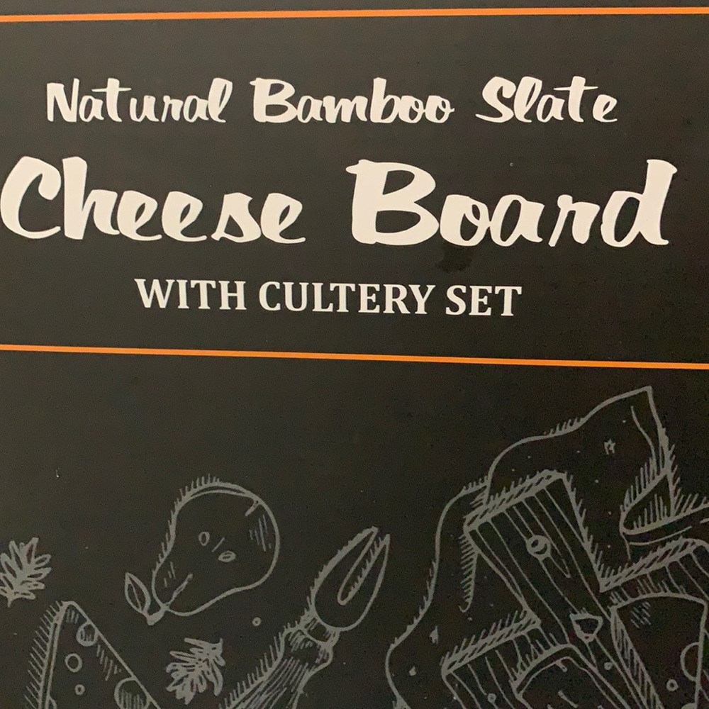 NATURAL BAMBOO SLATE CHEESE BOARD